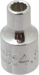 Proto - 1/4" Drive, Standard Hand Socket - 12 Points, 7/8" OAL, Alloy Steel, Chrome Finish - Apex Tool & Supply