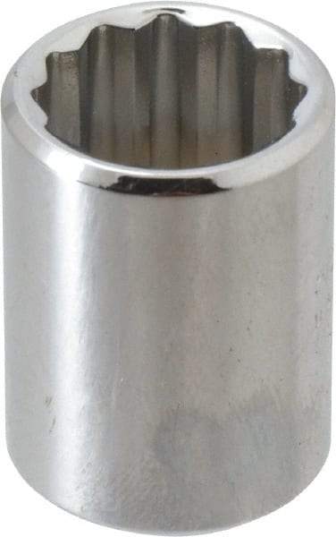 Proto - 19/32", 3/8" Drive, Standard Hand Socket - 12 Points, 1-1/8" OAL, Alloy Steel, Chrome Finish - Apex Tool & Supply