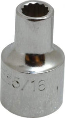 Proto - 5/16", 1/2" Drive, Standard Hand Socket - 12 Points, 1-31/64" OAL, Alloy Steel, Chrome Finish - Apex Tool & Supply