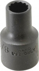 Proto - 3/8", 1/2" Drive, Standard Hand Socket - 12 Points, 1-1/2" OAL, Alloy Steel, Black Finish - Apex Tool & Supply