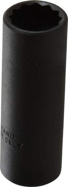 Proto - 1/2", 3/8" Drive, Deep Hand Socket - 12 Points, 2-1/8" OAL, Alloy Steel, Black Finish - Apex Tool & Supply