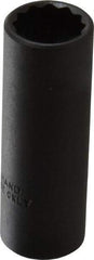 Proto - 1/2", 3/8" Drive, Deep Hand Socket - 12 Points, 2-1/8" OAL, Alloy Steel, Black Finish - Apex Tool & Supply