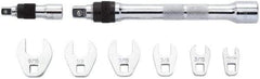 Proto - 8 Piece 1/4" Drive Open End Crowfoot Wrench Set - 1/4 to 9/16", with Clip Rail - Apex Tool & Supply