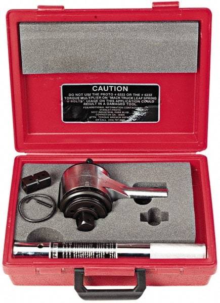 Proto - 1" Output Drive, 3,200 Ft/Lb Max Output, Two Stage Torque Wrench Multiplier - 18.5:1 Gear Ratio, 1:18.6 Effective Multiplier Ratio, 6-1/2" Head Thickness - Apex Tool & Supply