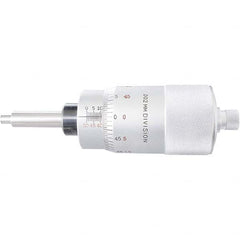 Starrett - 25mm, 2-1/16 Inch Plain Thimble, 5/16 Inch Diameter x 2-7/16 Inch Long Spindle, Mechanical Micrometer Head - Apex Tool & Supply