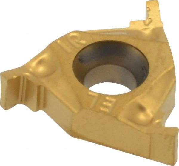 Hertel - 0.03916IR/EL Grade HG220TR, 0.039" Cutting Width Carbide Grooving Insert - 0.055" Max Depth of Cut, Right Hand, 0.004" Corner Radius, TiC/TiN Finish - Apex Tool & Supply