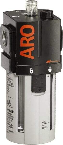 ARO/Ingersoll-Rand - 1/2" NPT, 150 Max psi Standard Modular Lubricator - Polycarbonate Bowl, Aluminum Body, 156 CFM, 125°F Max Temp, 2.76" Long x 2.87" Wide x 7.08" High - Apex Tool & Supply