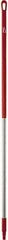 Vikan - 60 x 1-1/4" Stainless Steel Squeegee Handle - European Threaded Connection, Red - Apex Tool & Supply