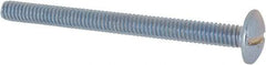 Value Collection - #8-32 UNC, 2" Length Under Head Slotted Drive Machine Screw - Truss Head, Grade 2 Steel, Zinc-Plated Finish, Without Washer - Apex Tool & Supply