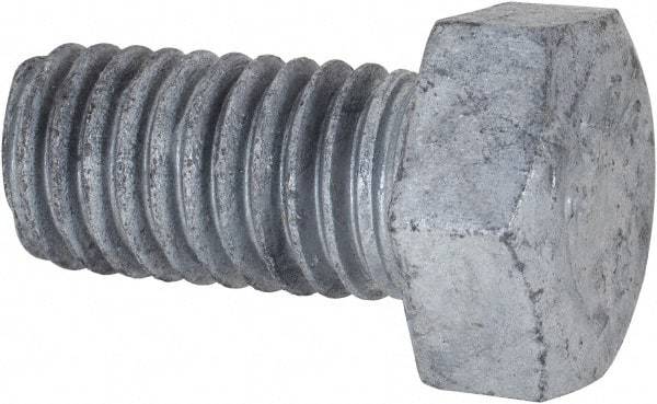 Value Collection - 1/2-13 Thread, 1" Length Under Head, Steel Hex Head Bolt - Hot Dipped Galvanized Coated, UNC Thread, ASTM A307, Grade 2 - Apex Tool & Supply