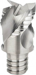 Iscar - MM ERA Grade IC08 Carbide End Milling Tip Insert - Uncoated, 3 Flutes, 3/4" Cutting Diam, 1/2" Depth of Cut, 1" Extension, 0.008" Cnr Rad, 45° Helix - Apex Tool & Supply