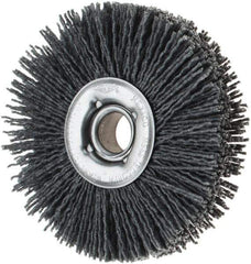Osborn - 4" OD, 5/8" Arbor Hole, Nylon Wheel Brush - 7/8" Face Width, 1-1/8" Trim Length, 18,000 RPM - Apex Tool & Supply