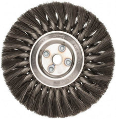 Osborn - 7" OD, 5/8" Arbor Hole, Knotted Steel Wheel Brush - 5/8" Face Width, 1-3/4" Trim Length, 0.0118" Filament Diam, 9,000 RPM - Apex Tool & Supply