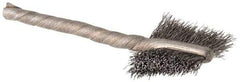 Osborn - 5/8" Diam Flat Stainless Steel Tube Brush - 0.005" Filament Diam, 5/8" Brush Length, 2-1/4" OAL, 1/8" Diam Shank - Apex Tool & Supply