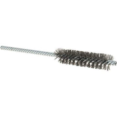 Osborn - 1/2" Diam Helical Steel Tube Brush - Double Spiral, 0.004" Filament Diam, 2" Brush Length, 5" OAL, 0.187" Diam Shank - Apex Tool & Supply
