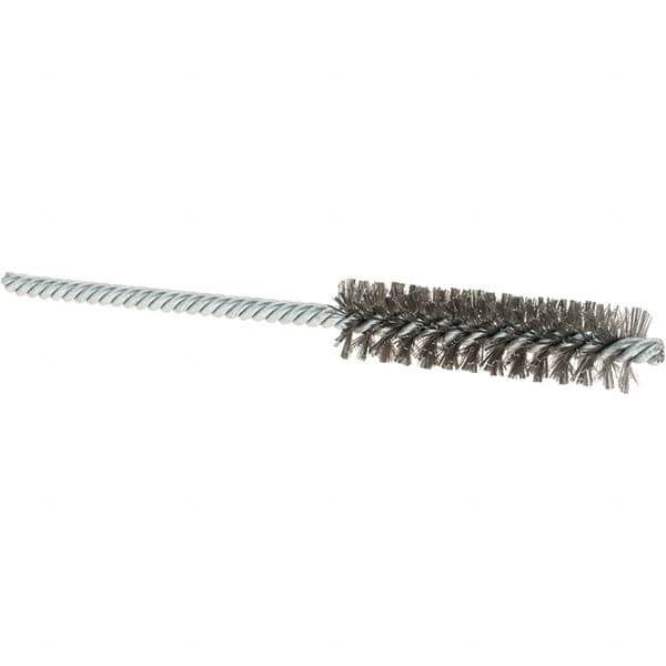 Osborn - 1/2" Diam Helical Stainless Steel Tube Brush - Double Spiral, 0.004" Filament Diam, 2" Brush Length, 5" OAL, 0.187" Diam Shank - Apex Tool & Supply