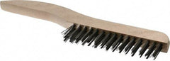 Osborn - 2 Rows x 15 Columns Steel Scratch Brush - 5-1/4" Brush Length, 10" OAL, 1-1/8" Trim Length, Wood Shoe Handle - Apex Tool & Supply