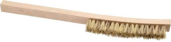 Osborn - 2 Rows x 16 Columns Palmyra/Tampico Plater's Brush - 6" Brush Length, 12" OAL, 1" Trim Length, Wood Curved Handle - Apex Tool & Supply