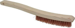 Osborn - 4 Rows x 18 Columns Polypropylene Plater's Brush - 6" Brush Length, 13-1/4" OAL, 7/8" Trim Length, Wood Curved Handle - Apex Tool & Supply