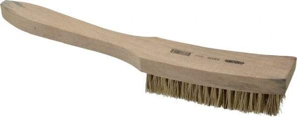 Osborn - 6 Rows x 17 Columns Palmyra/Tampico Plater's Brush - 4-13/16" Brush Length, 11-5/8" OAL, 1" Trim Length, Wood Curved Handle - Apex Tool & Supply