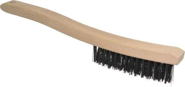 Osborn - 3 Rows x 14 Columns Steel Scratch Brush - 13-3/4" OAL, 1-1/2" Trim Length, Wood Curved Handle - Apex Tool & Supply