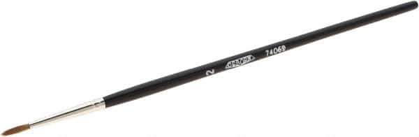 Osborn - #2 Sable Artist's Paint Brush - 3/32" Wide, 9/16" Bristle Length, 5-3/4" Wood Handle - Apex Tool & Supply
