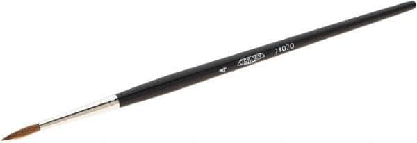 Osborn - #4 Sable Artist's Paint Brush - 1/8" Wide, 5/8" Bristle Length, 5-3/4" Wood Handle - Apex Tool & Supply