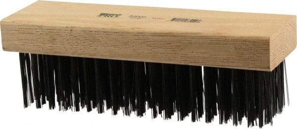 Osborn - 6 Rows x 19 Columns Steel Scratch Brush - 7-1/4" Brush Length, 1-5/8" Trim Length, Wood Straight Handle - Apex Tool & Supply