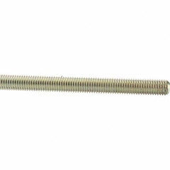 Value Collection - 5/8-11 UNC (Coarse), 3' Long, Low Carbon Steel Threaded Rod - Yellow Zinc-Plated Finish, Right Hand Thread - Apex Tool & Supply