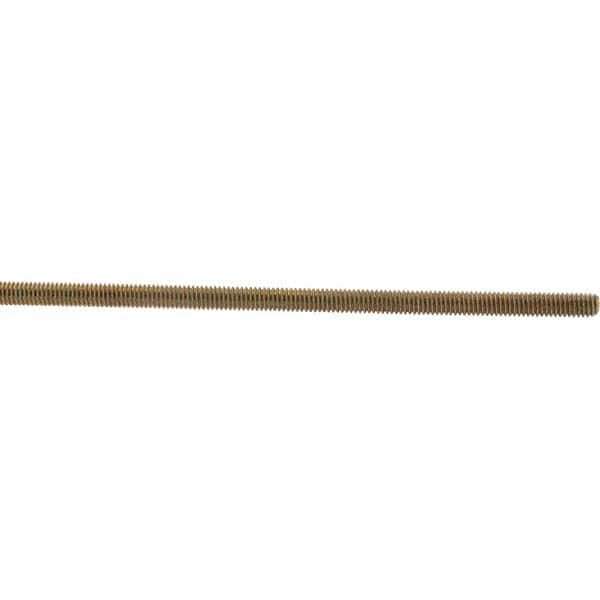 Value Collection - 5/16-18 UNC (Coarse), 3' Long, Low Carbon Steel Threaded Rod - Yellow Zinc-Plated Finish, Right Hand Thread - Apex Tool & Supply