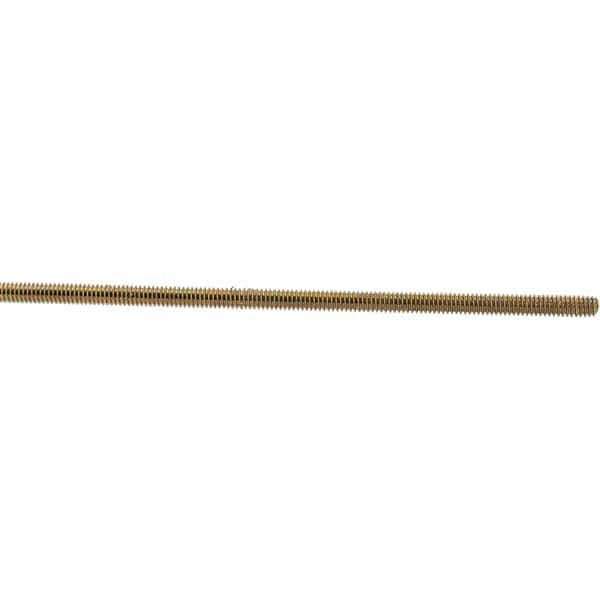 Value Collection - 1/4-20 UNC (Coarse), 3' Long, Low Carbon Steel Threaded Rod - Yellow Zinc-Plated Finish, Right Hand Thread - Apex Tool & Supply