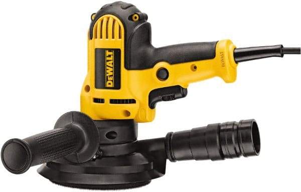 DeWALT - 5" Max Disc, 3,700 RPM, Electric Handheld Disc Sander - 120 Volts, Includes Wrench, 5" H&L Pad & Dust Shroud - Apex Tool & Supply
