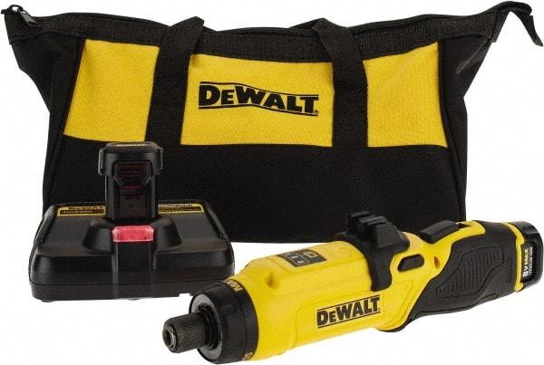 DeWALT - 8 Volts, Lithium-Ion Battery, Swivel Handle Cordless Screwdriver - 430 RPM, 23 Inch/Lbs. Torque - Apex Tool & Supply