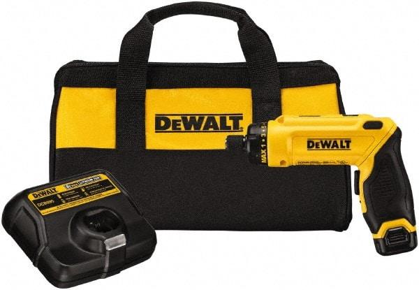 DeWALT - 8 Volts, Lithium-Ion Battery, Swivel Handle Cordless Screwdriver - 430 RPM, 23 Inch/Lbs. Torque - Apex Tool & Supply