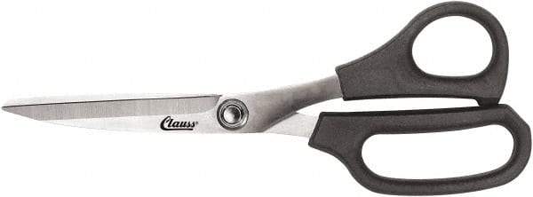 Clauss - 6" LOC, 9" OAL Stainless Steel Bent Trimmers - Plastic Offset Handle, For Paper, Fabric - Apex Tool & Supply
