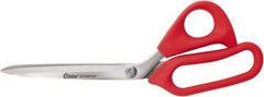 Clauss - 7" LOC, 10" OAL Stainless Steel Straight Shears - Rubber Straight Handle, For Paper, Fabric - Apex Tool & Supply
