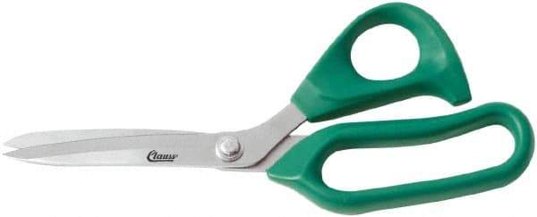 Clauss - 6" LOC, 9" OAL Stainless Steel Bent Shears - Plastic Offset Handle, For Paper, Fabric - Apex Tool & Supply