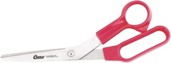 Clauss - 5" LOC, 8-1/2" OAL Stainless Steel Bent Shears - Plastic Offset Handle, For Paper, Fabric - Apex Tool & Supply