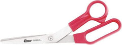 Clauss - 5" LOC, 8-1/2" OAL Stainless Steel Bent Shears - Plastic Offset Handle, For Paper, Fabric - Apex Tool & Supply