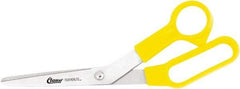 Clauss - 5" LOC, 8-1/2" OAL Stainless Steel Bent Shears - Plastic Offset Handle, For Paper, Fabric - Apex Tool & Supply