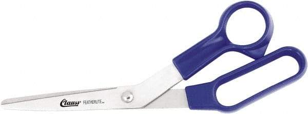 Clauss - 5" LOC, 8-1/2" OAL Stainless Steel Bent Shears - Plastic Offset Handle, For Paper, Fabric - Apex Tool & Supply