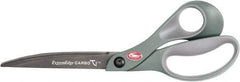 Clauss - 3 1/2" LOC, 9" OAL Carbonitride Titanium Steel Shears - Glass Filled Nylon Bent Handle, For Paper, Fabric - Apex Tool & Supply