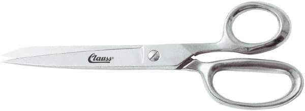 Clauss - 5" LOC, 8-1/4" OAL Straight Shears - Steel Straight Handle, For Paper, Fabric - Apex Tool & Supply