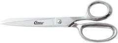 Clauss - 5" LOC, 8-1/4" OAL Straight Shears - Steel Straight Handle, For Paper, Fabric - Apex Tool & Supply