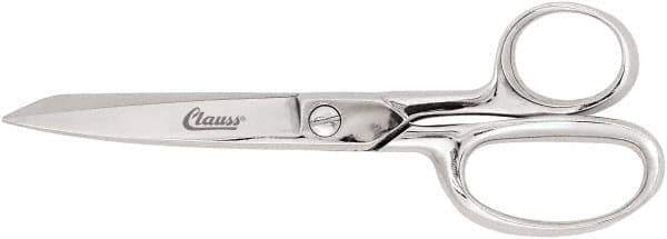 Clauss - 5" LOC, 8" OAL Straight Trimmers - Steel Straight Handle, For Paper, Fabric - Apex Tool & Supply