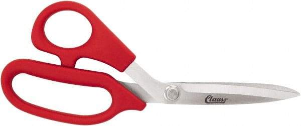 Clauss - 5" LOC, 8-1/4" OAL Stainless Steel Bent Shears - Left Hand, Offset Handle, For Paper, Fabric - Apex Tool & Supply