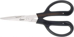 Clauss - 4" LOC, 9-1/4" OAL Stainless Steel Blunt Point Trimmers - Serrated, Plastic Handle, For Paper, Fabric - Apex Tool & Supply