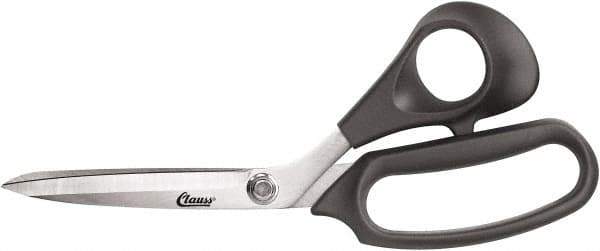 Clauss - 6" LOC, 9-1/2" OAL Stainless Steel Bent Shears - Plastic Offset Handle, For Paper, Fabric - Apex Tool & Supply