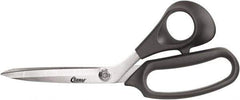 Clauss - 6" LOC, 9-1/2" OAL Stainless Steel Bent Shears - Plastic Offset Handle, For Paper, Fabric - Apex Tool & Supply