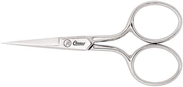 Clauss - 1" LOC, 3-1/2" OAL Scissors - Steel Handle, For Paper, Fabric - Apex Tool & Supply
